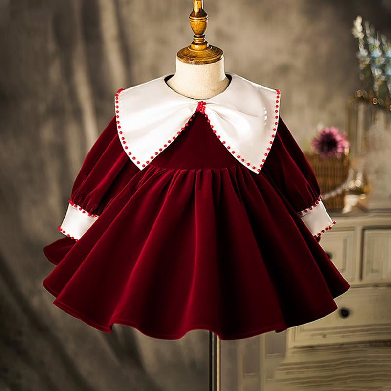 Girls' 2023 New Dress Little Girl Baby's First Birthday Children's New Year Dress Fashionable Christmas Princess Dresses