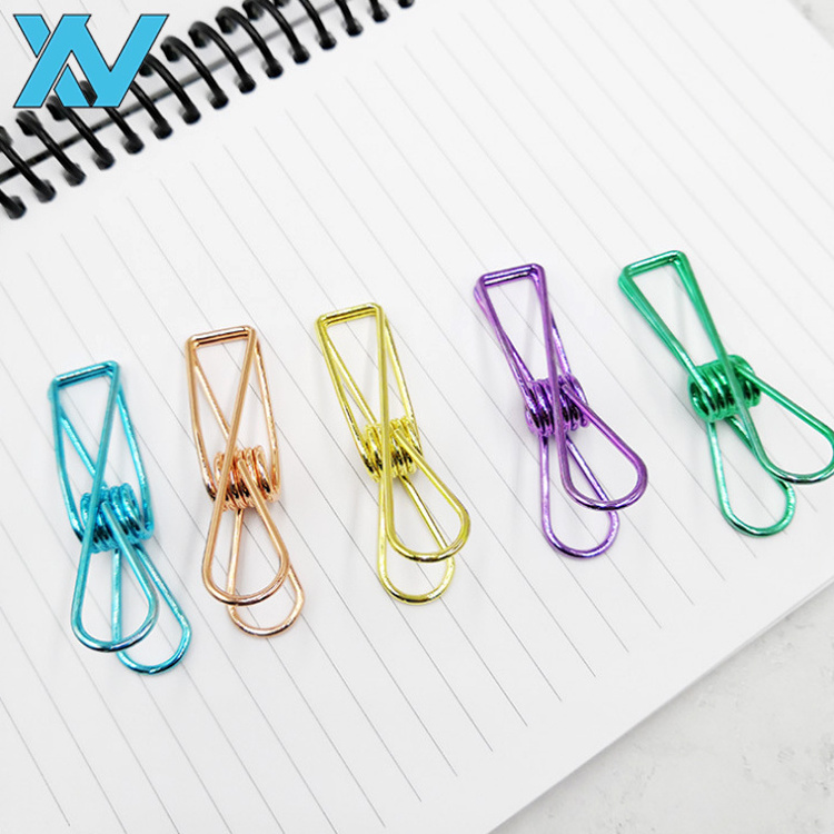 Colorful small size steel metal fish binder clip food sealing clips office stationery metal file clips