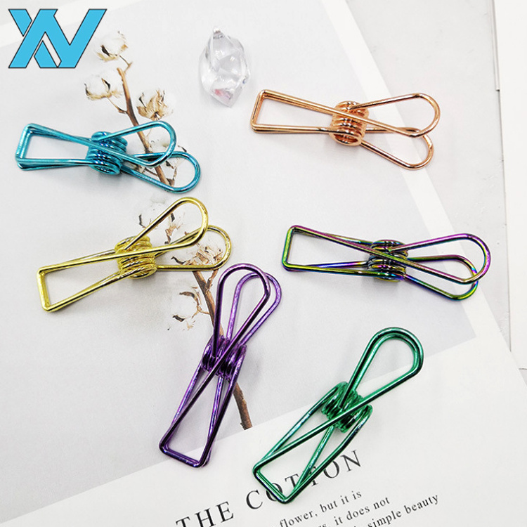 Colorful small size steel metal fish binder clip food sealing clips office stationery metal file clips