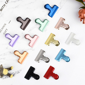 Stainless steel food clamp  40mm colorful Metal Food Bag Clips metal butterfly clips