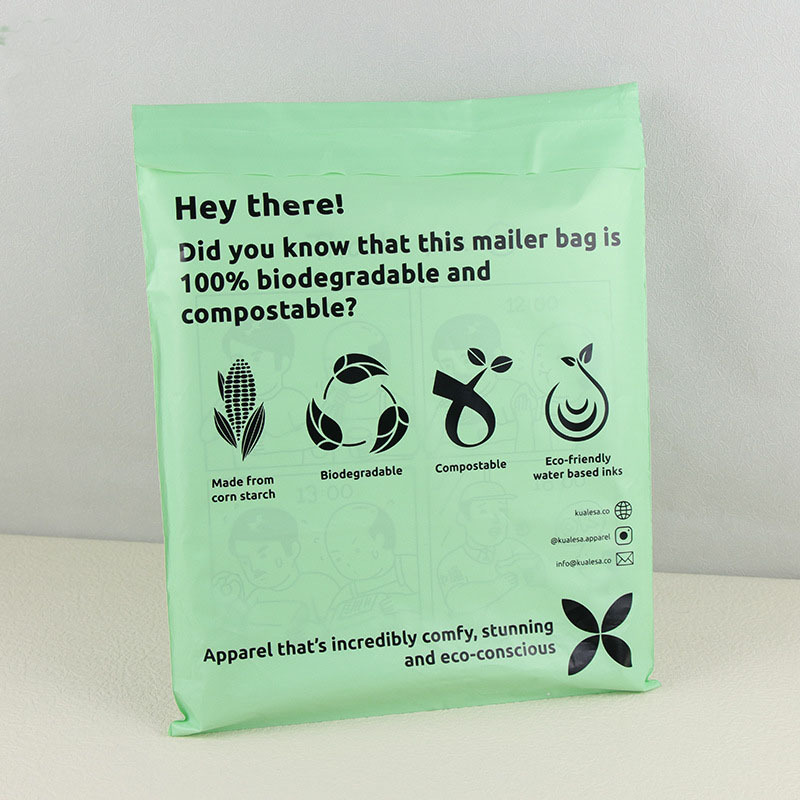 Customized logo Corn starch clothing packing bags PLA environmental protection biodegradable express bags