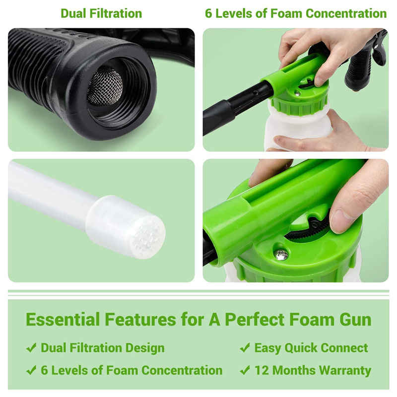 Car Wash Soap Sprayer, 6 Levels of Foam Concentration Car Wash Foam Gun For Garden Hose//