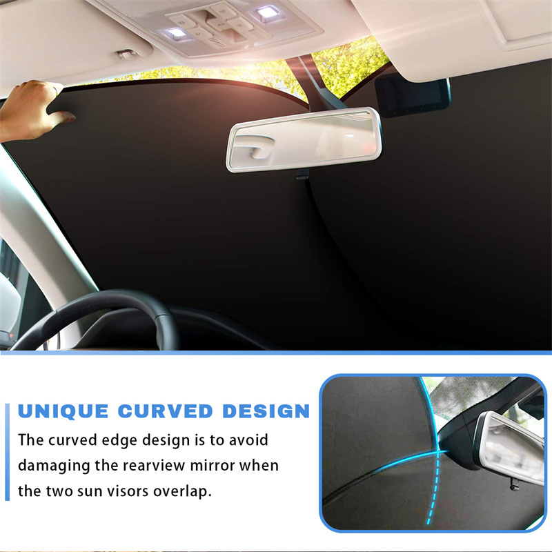 Car Window Shades Blocks UV Rays Portable Universal Front Foldable Car Sunshade