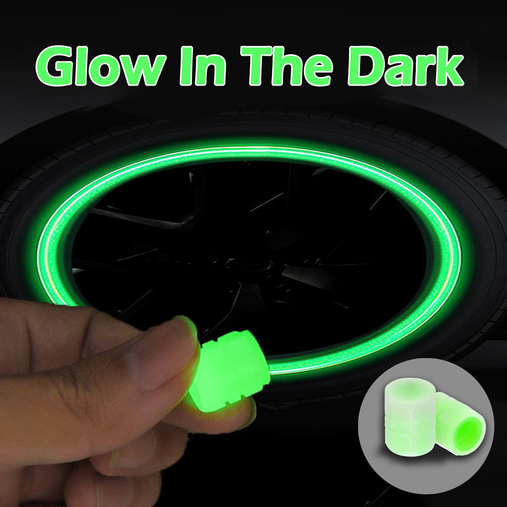 Universal Custom Glow In The Dark Car Wheel Air CoverLuminous Tire Valve Caps