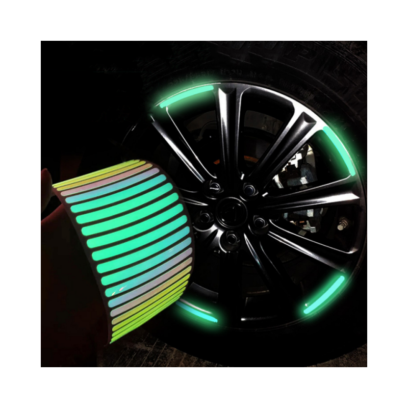 10PCS Universal Night Safety Luminous Decoration Wheel Rim Reflective Car Stickers