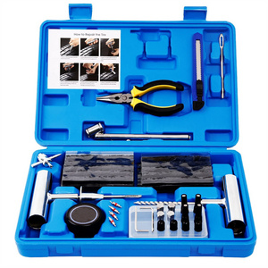 68 Piece Universal Tire Puncture Repair Fix Punctures Plug Flats Heavy Duty Flat Tire Repair Kit