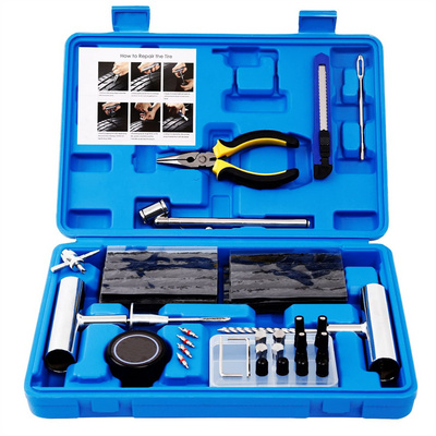 68 Piece Universal Tire Puncture Repair Fix Punctures Plug Flats Heavy Duty Flat Tire Repair Kit