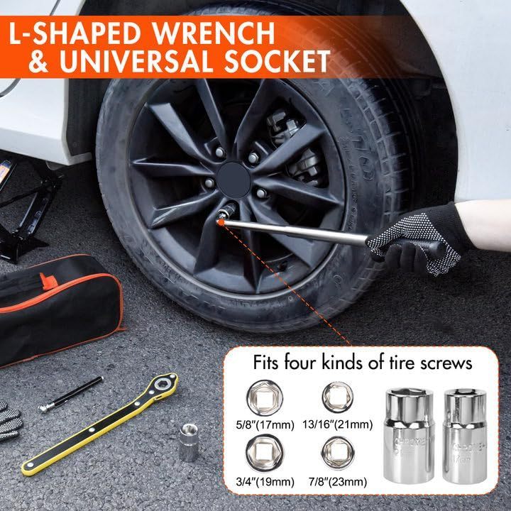 Universal Car Emergency Lug Wrench Tire Changing 2 Ton Tire Jack Tool Kit Scissor Jack Car Jack Kit