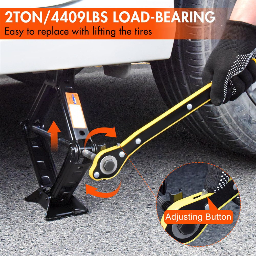 Universal Car Emergency Lug Wrench Tire Changing 2 Ton Tire Jack Tool Kit Scissor Jack Car Jack Kit