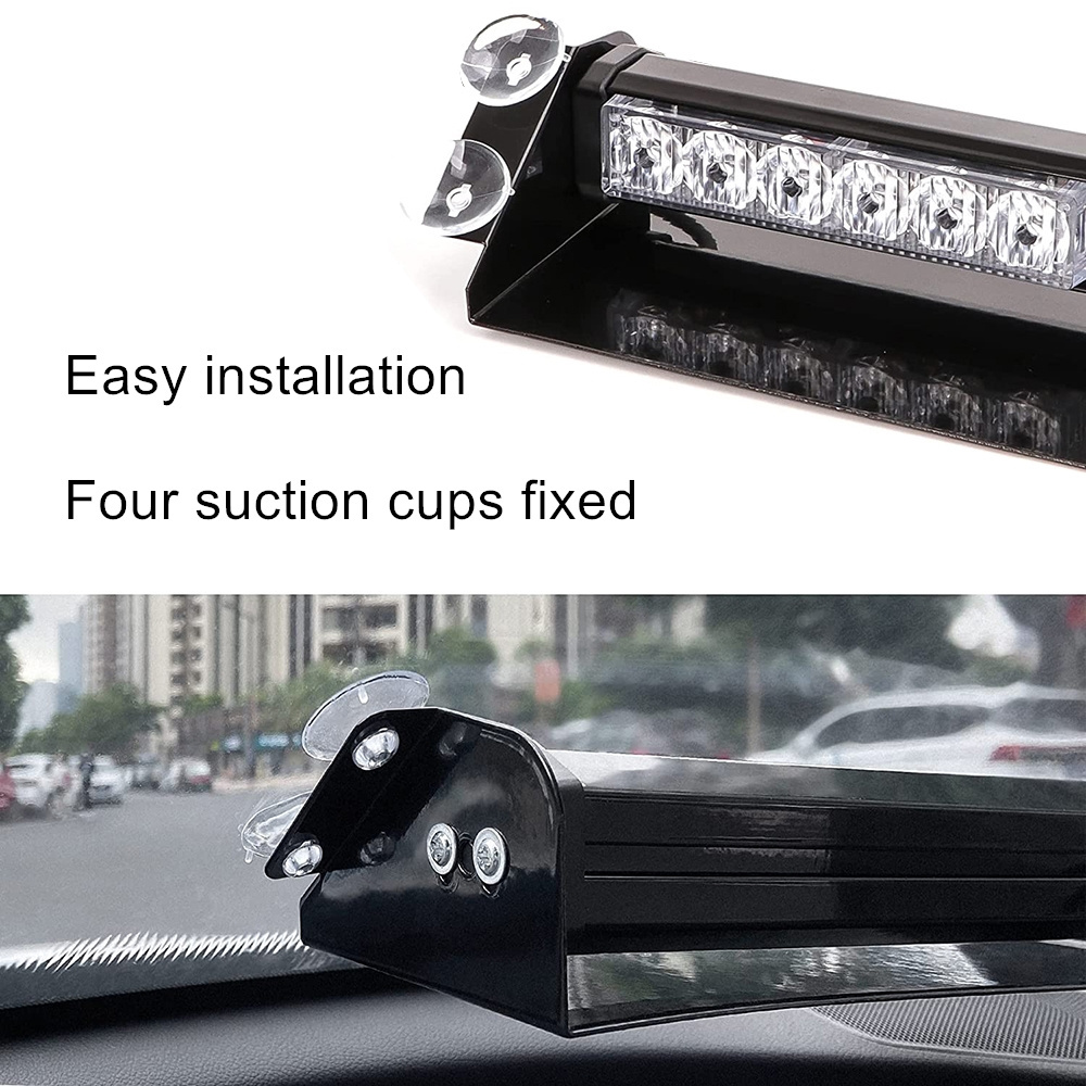 Car Dash Emergency Strobe Light LED Windshield With Suction Cups Car Emergency Strobe Flashing Warning Light