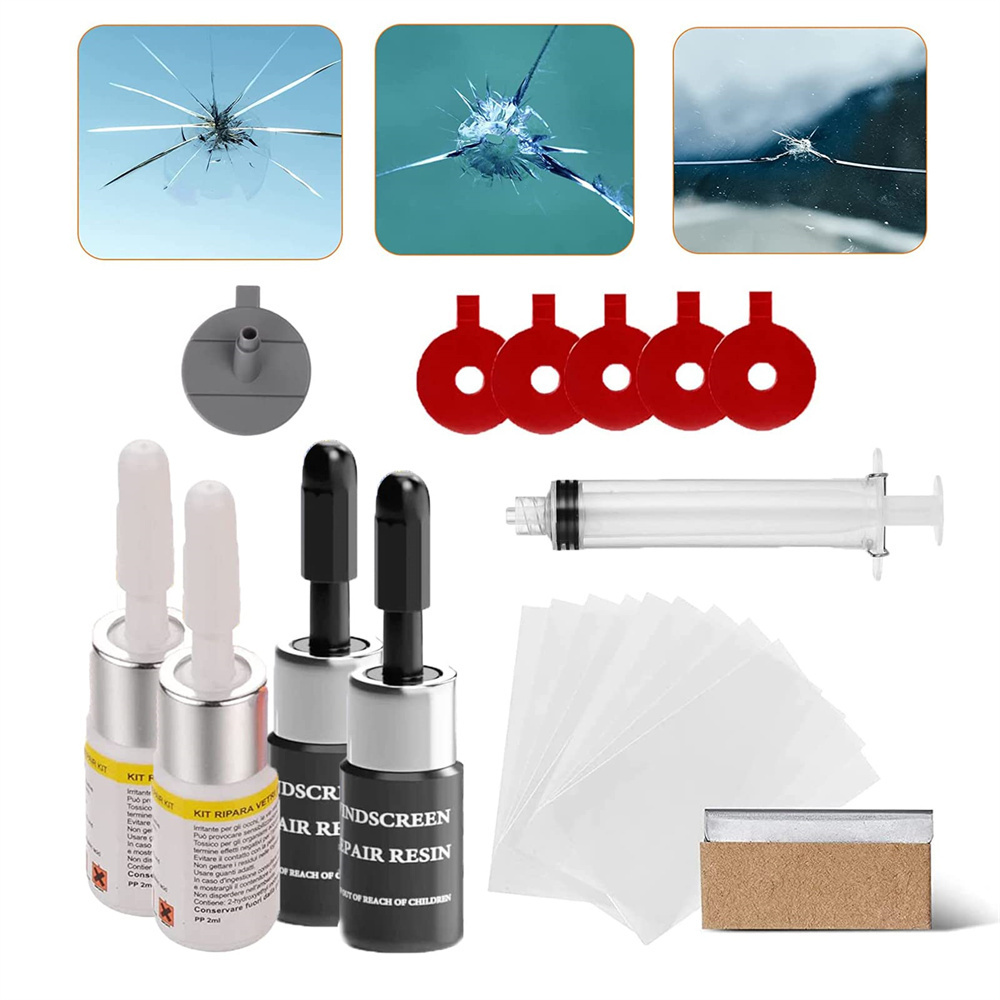 4 Pack Resin Repairing Auto Glass Car Crack Windshield Repair Kit