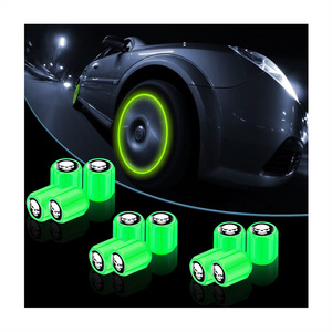 Illuminated Auto Car Wheel Valve Stem Vehicle Tire Pressure Caps Luminous Tire Air Caps Cover Fluorescent Car Tire Valve Caps