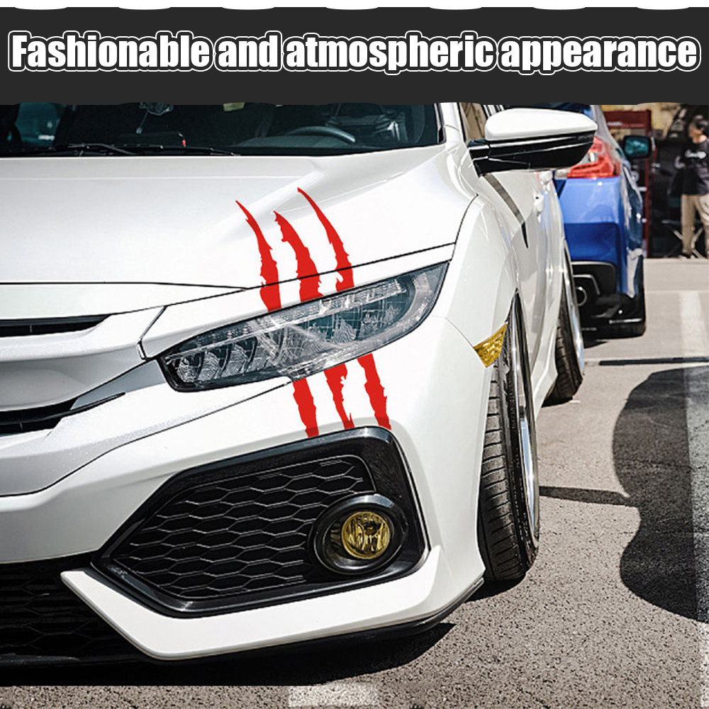 Decal Stickers For Car, Reflective Monster Claw Scratch Marks Headlight Bumper Sticker Car Led Stickers//