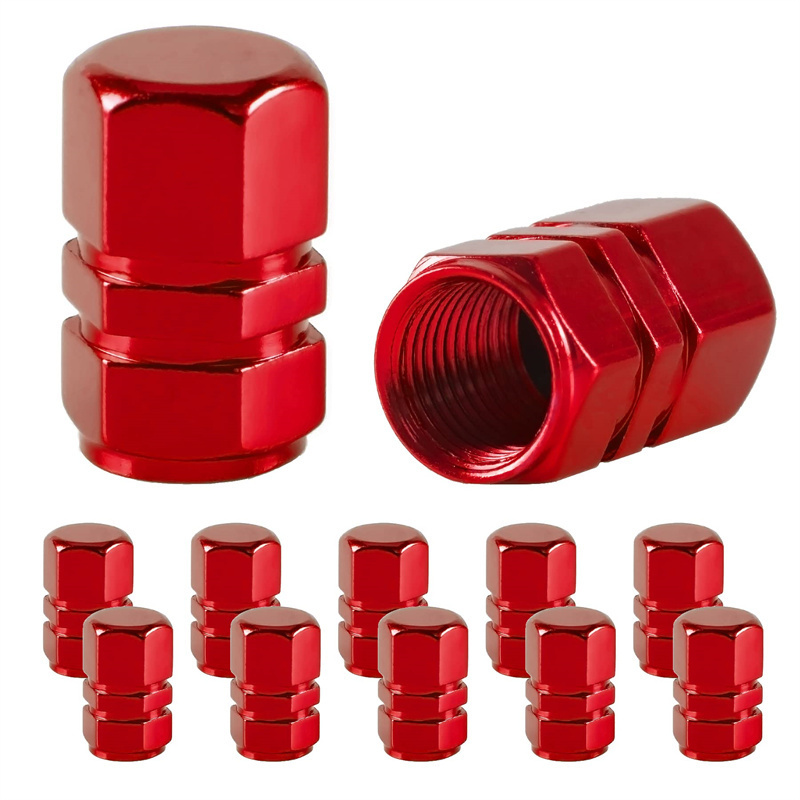 Tire Valve Cap, 4 Pcs Leak-Proof Air Protection  Aluminum Car Tire Valve Cap Air Nozzle Cover//