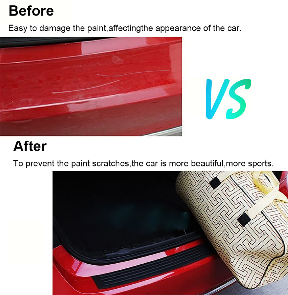 Universal Exterior Car Accessories Scratch-Resistant Trunk Door Sill Guard Rubber Rear Bumper Protector Guard