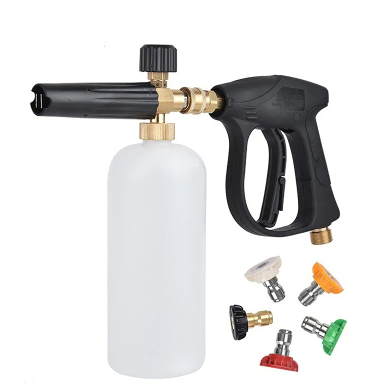 1 Liter With 5 Pressure Washer Nozzle Tip 1/4 Inch Quick Connector Pressure Washer Gun Snow Foam Lance