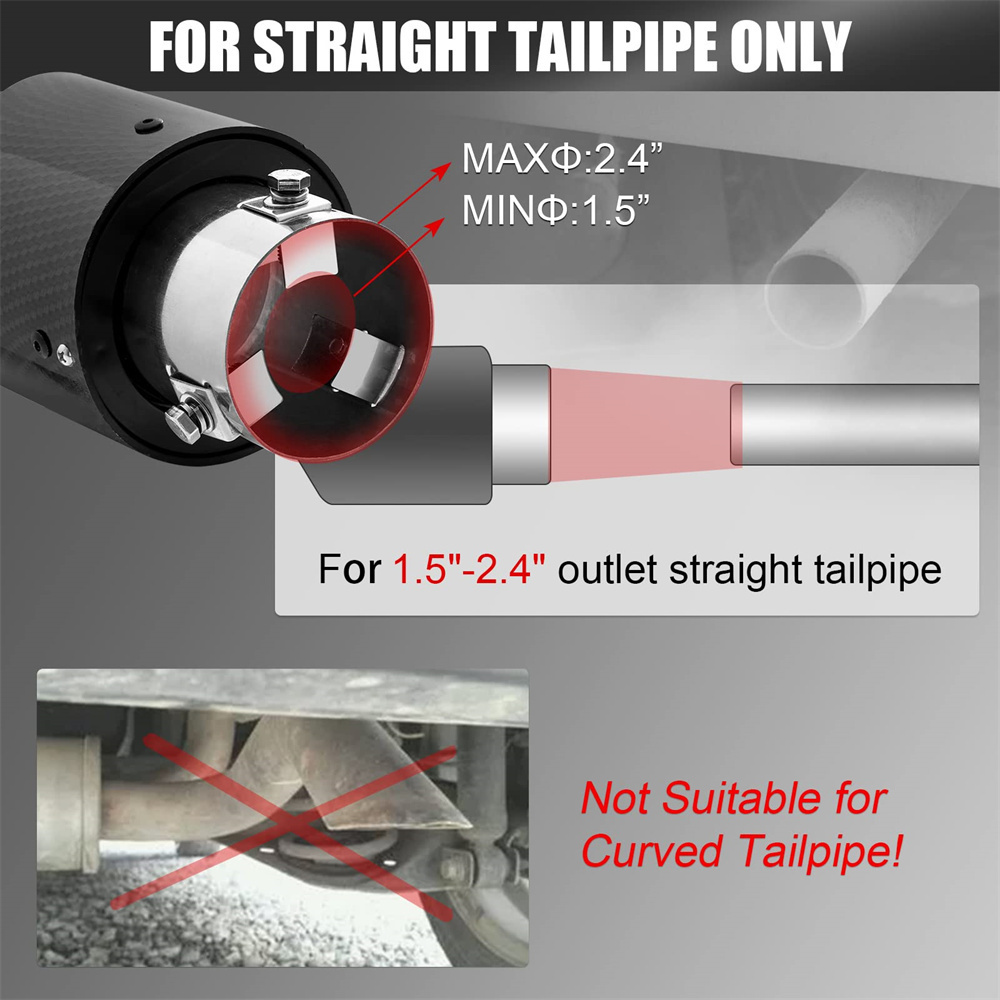 Automobile Modification Parts Carbon Fiber LED Light Bolt Clamp LED Exhaust Tip Muffler Tailpipe Tip