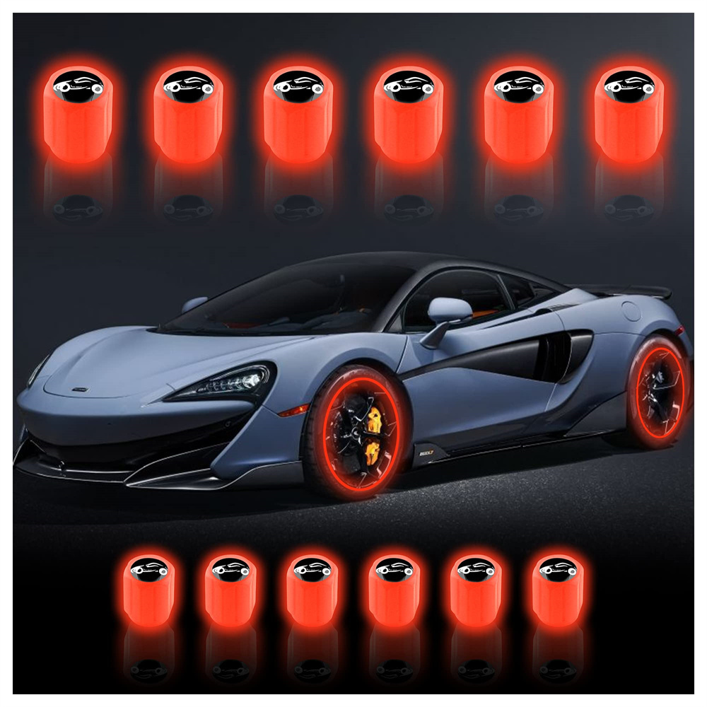 Illuminated Auto Car Wheel Valve Stem Vehicle Tire Pressure Caps Luminous Tire Air Caps Cover Fluorescent Car Tire Valve Caps