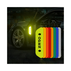 4PCS Universal Night Safety Decals Luminous Decoration Car Open Door Warning Reflective Stickers