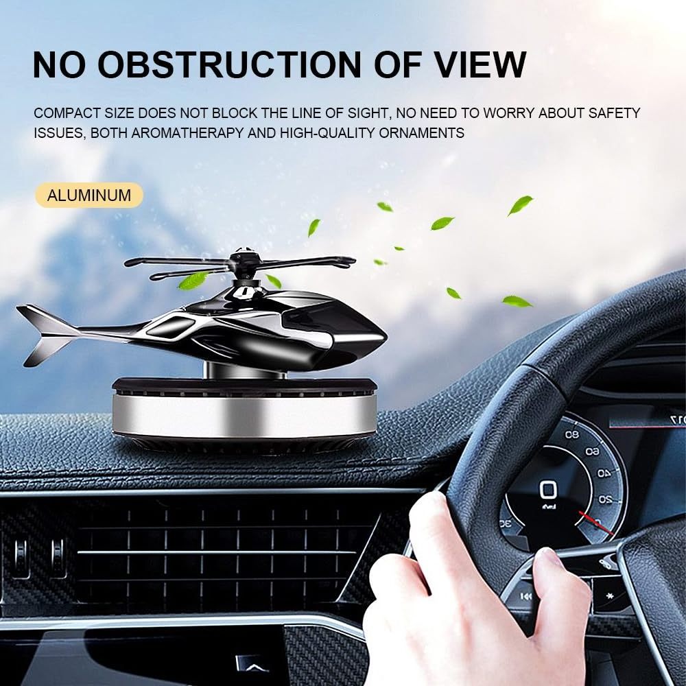 Creative Helicopter Purify Odors Solar Energy Rotating Aromatherapy Aviation Al Alloy Diffuser Car Air Freshener