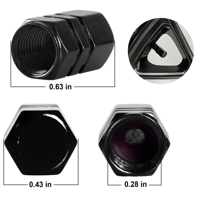 Tire Valve Cap, 4 Pcs Leak-Proof Air Protection  Aluminum Car Tire Valve Cap Air Nozzle Cover//