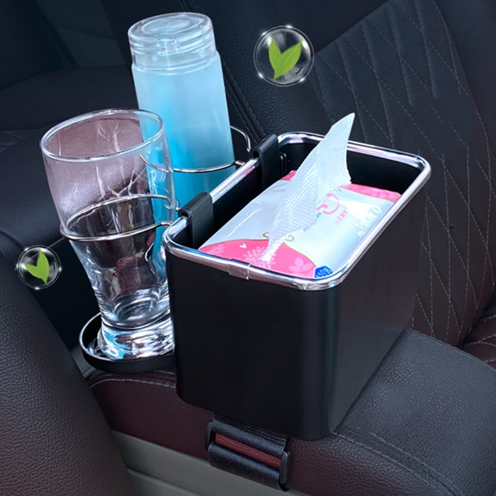 Portable Universal Car Armrest Storage Box Cup Holder Storage Tissue Box For Car