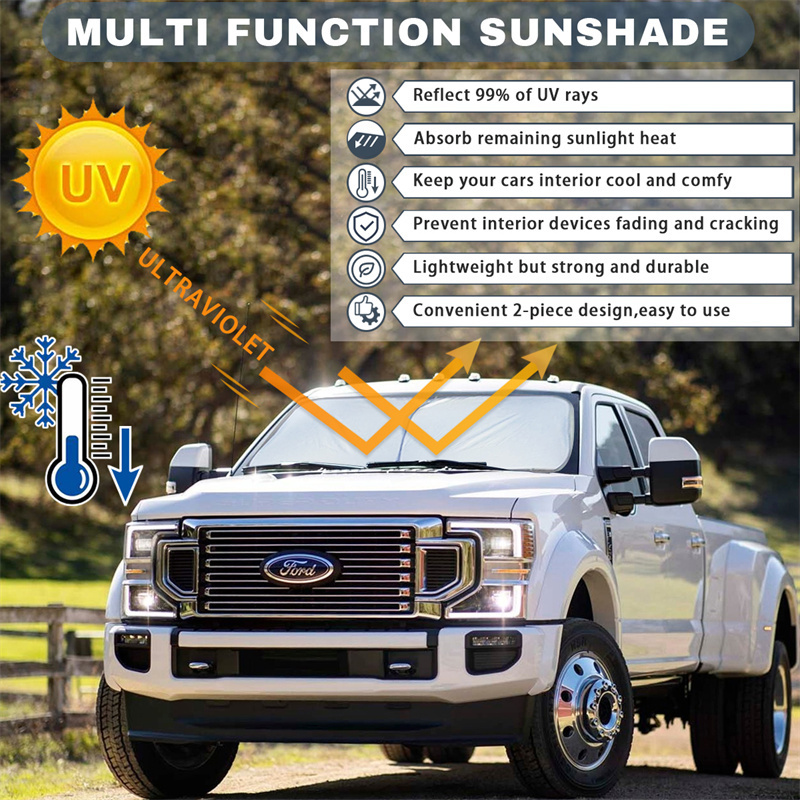 Car Window Shades Blocks UV Rays Portable Universal Front Foldable Car Sunshade