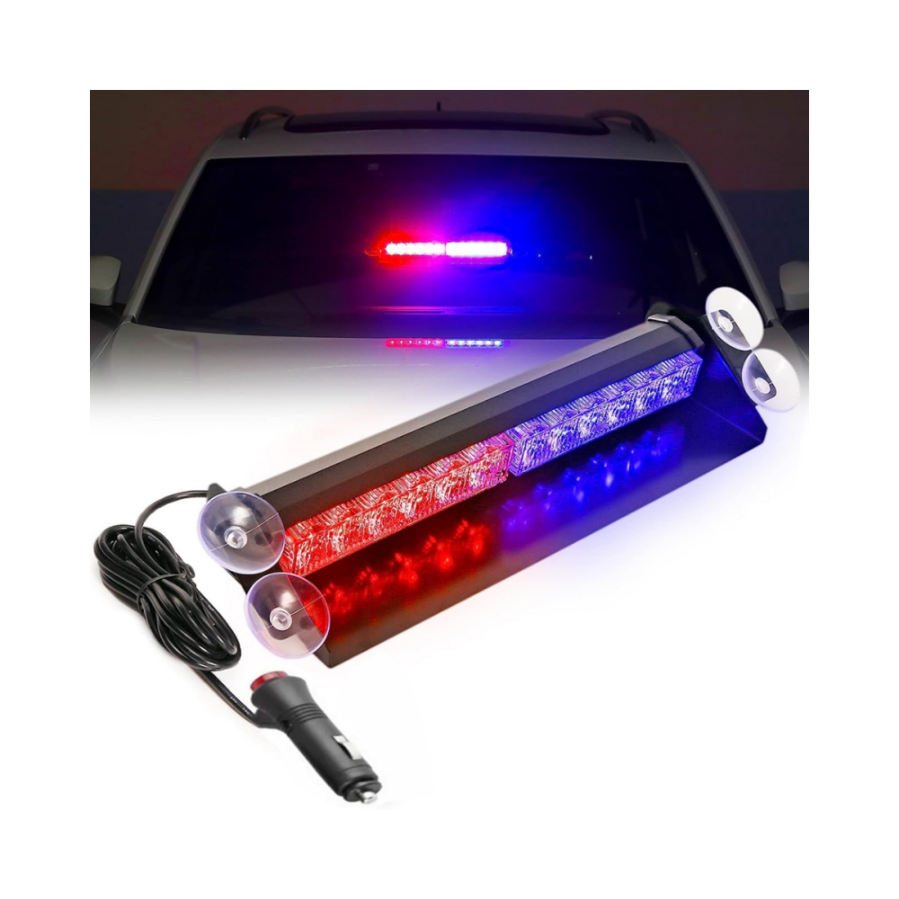 Car Dash Emergency Strobe Light LED Windshield With Suction Cups Car Emergency Strobe Flashing Warning Light