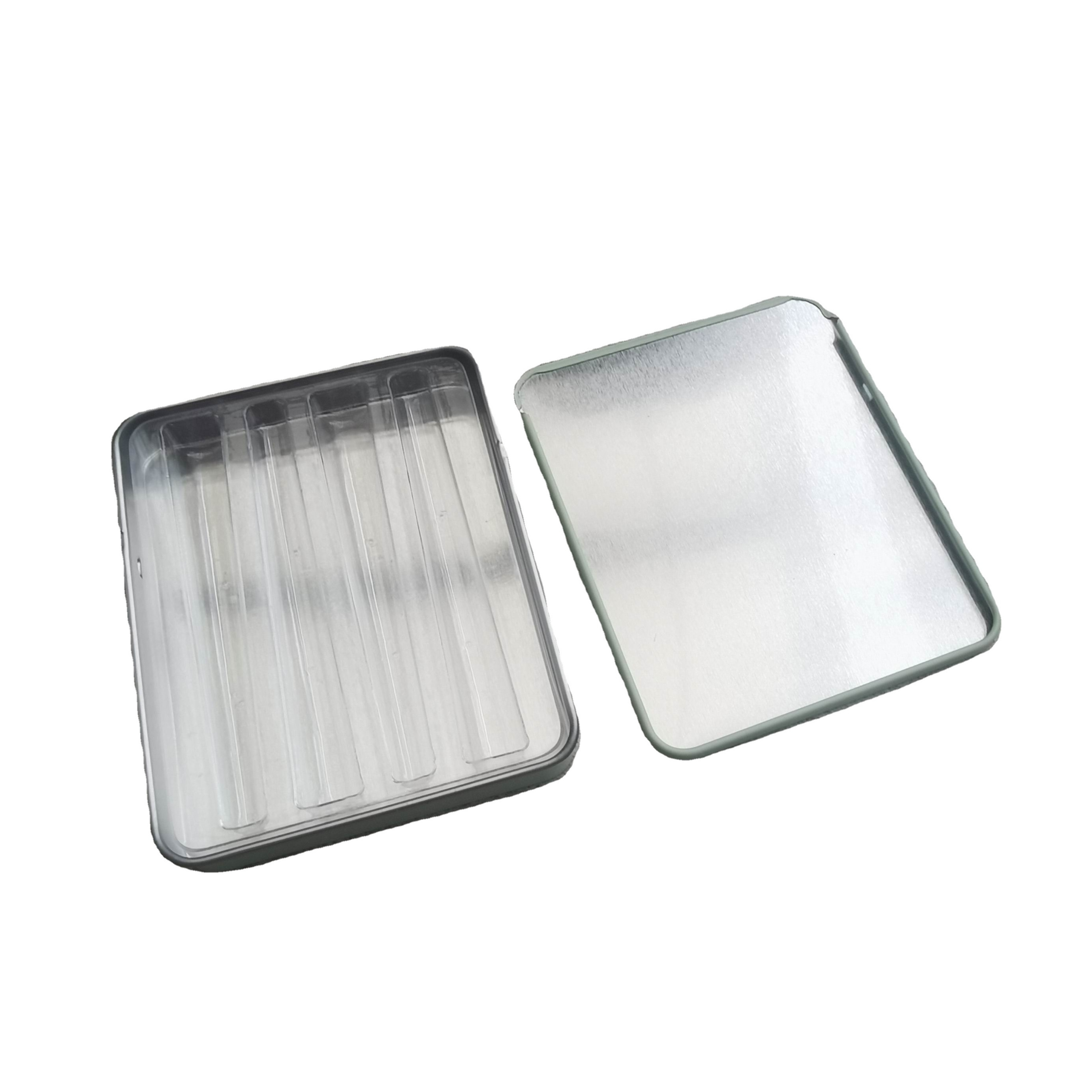 Wholesale rectangular child resistant (CR) metal sliding tin container for cannaburst packaging