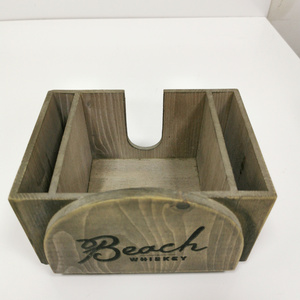 Custom wood napkin holder bamboo wood tissue box for home office desk hotel