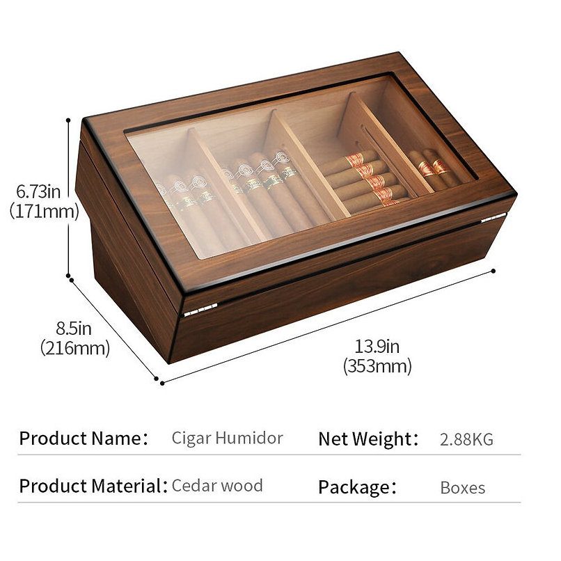 wholesale customized Handmade Cigar Humidor wood cigar boxes manufacturer cabinet spanish Luxury  Wood piano Cigar Accessories