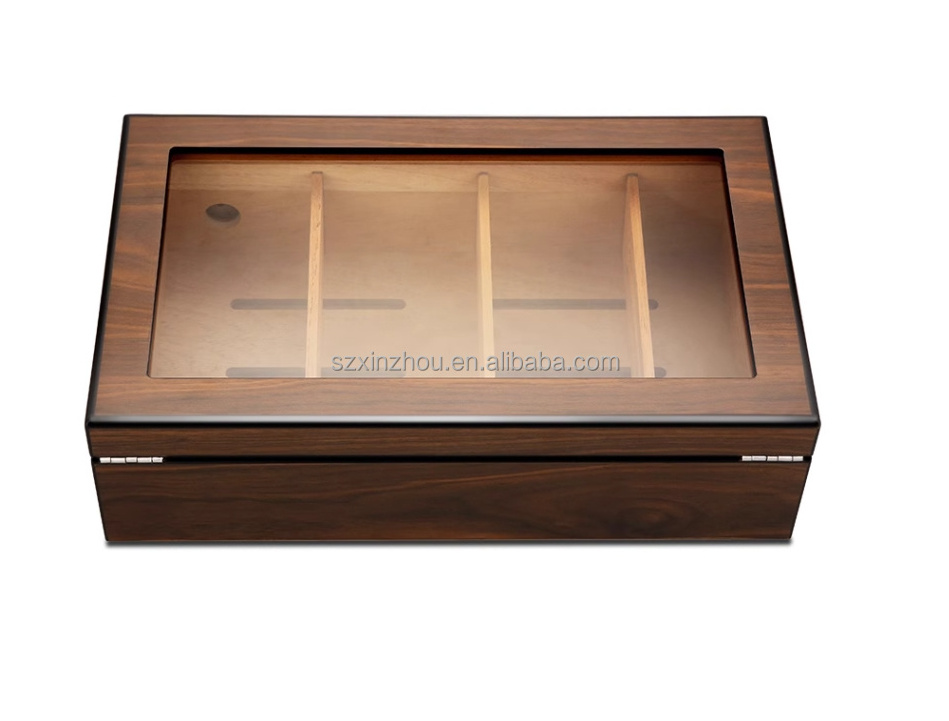 Cigar Humidor and Boveda 72% Humidity Packs with Accessory Drawer