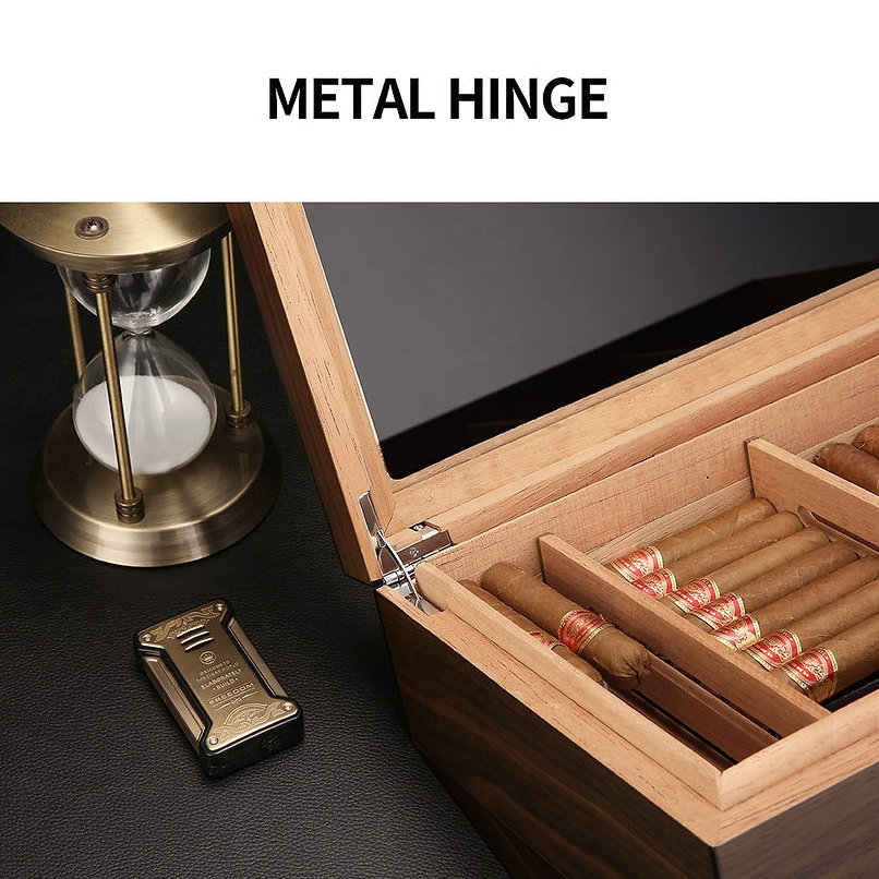 wholesale customized Handmade Cigar Humidor wood cigar boxes manufacturer cabinet spanish Luxury  Wood piano Cigar Accessories