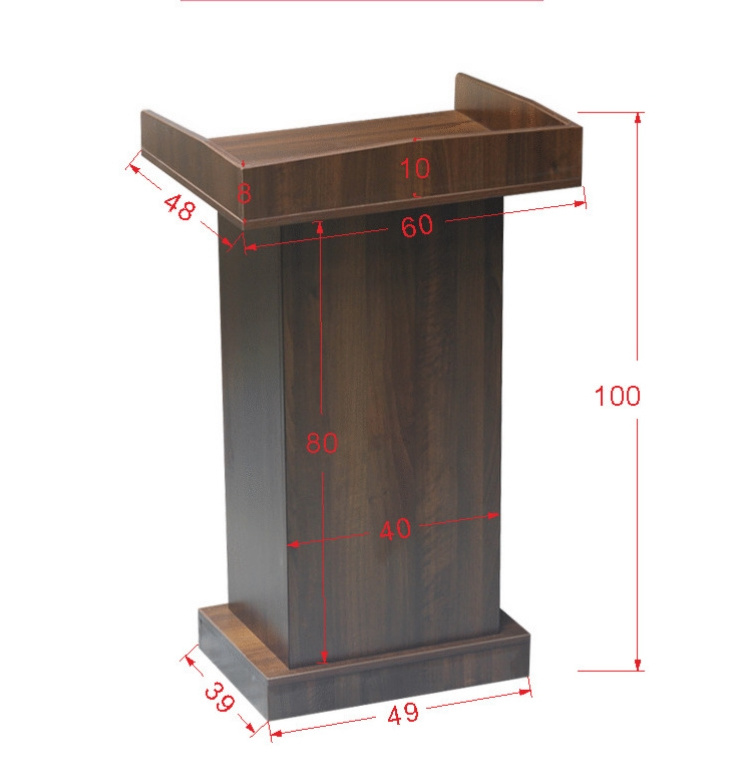 High Quality Church Pulpit Rostrum Speech Lectern Church Podium Stands Wood OEM Modern Rectangle Commercial Furniture Solid Wood