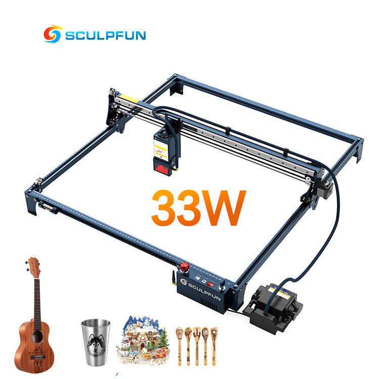 SCULPFUN S30 Ultra 33W Wood Laser Cutter and Engraver CNC Mini Desktop Metal Card Engraving Machine