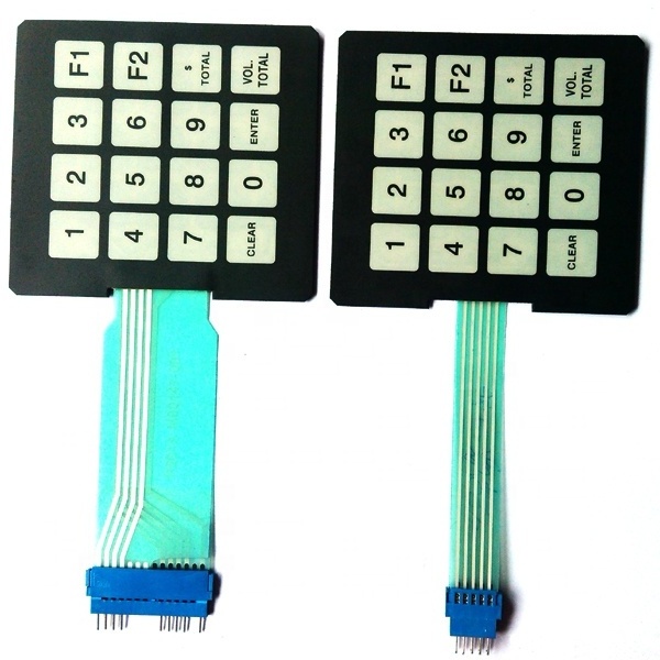 4*4 matrix 16 buttons with FCI connectors with back  magnetic adsorption membrane switch keypad keyboard