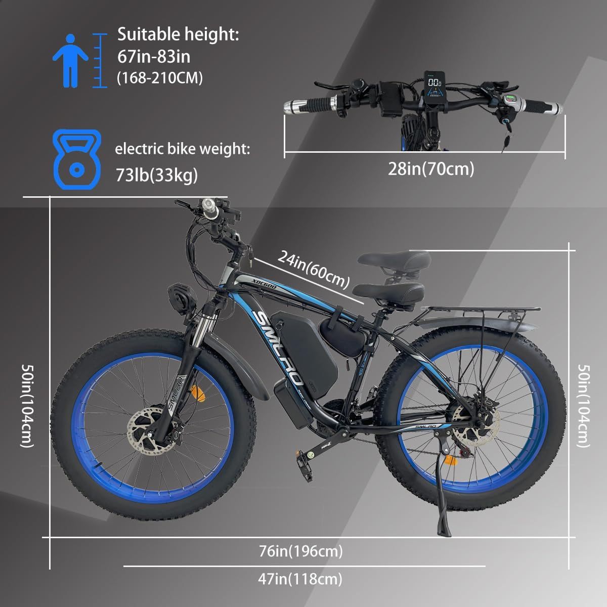 US EU Stock 48V 1000W 2000W Electric Bike ebike 22.4ah 16Ah Lithium Battery  E Mountain Snow Bike Fat Tire Electric Bicycle