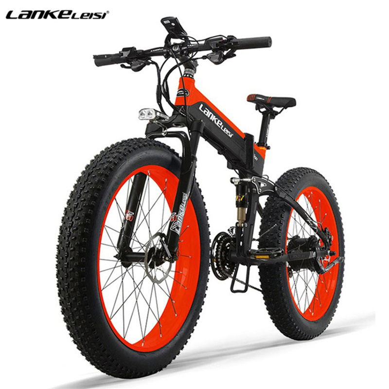 Duty Free LANKELEISI Foldable Electric City Road Bicycle 48V 1000W 13Ah 14.5Ah Ebike 26