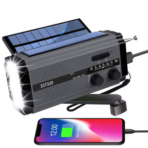 Best selling 5000mah Portable Emergency Hand Crank Solar Dynamo Radio AM/FM/NOAA With Led Flashlight Read Lamp Big Solar Panel