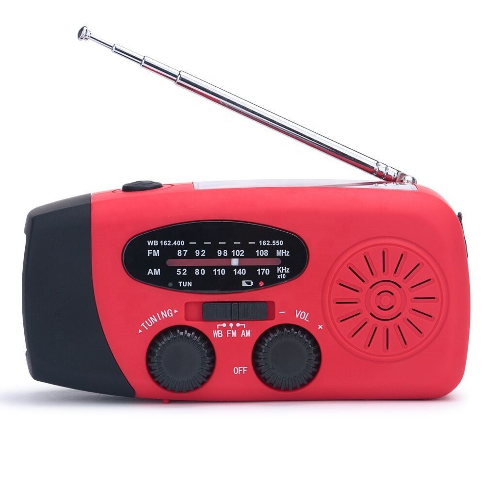 Emergency hand crank am fm noaa weather radio with flashlight  power bank