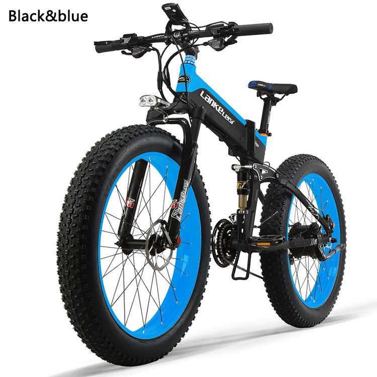 Duty Free LANKELEISI Foldable Electric City Road Bicycle 48V 1000W 13Ah 14.5Ah Ebike 26