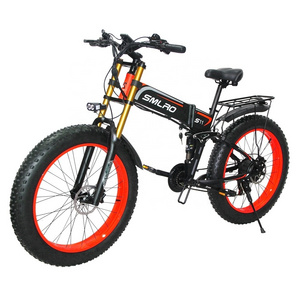 SMLRO S11 Folding Electric Bike bicycle 48V 1000W 14AH Battery 26 inch Fat Tire foldable Snow Bike 21 Speed