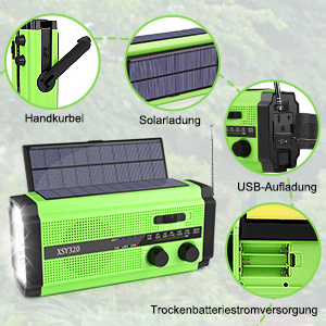 Best selling 5000mah Portable Emergency Hand Crank Solar Dynamo Radio AM/FM/NOAA With Led Flashlight Read Lamp Big Solar Panel