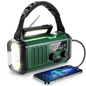 Outdoor Solar Rechargeable Emergency Hand Crank Powered radio with 10000mAh power bank