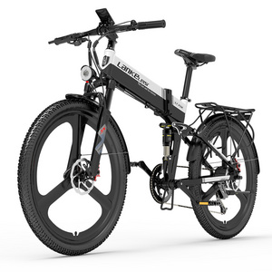 LANKELEISI 27-speed mountain bike 1000w folding electric bike XT750 Sport  14.5ah  ebike 26 inch fat tire  electric bicycle