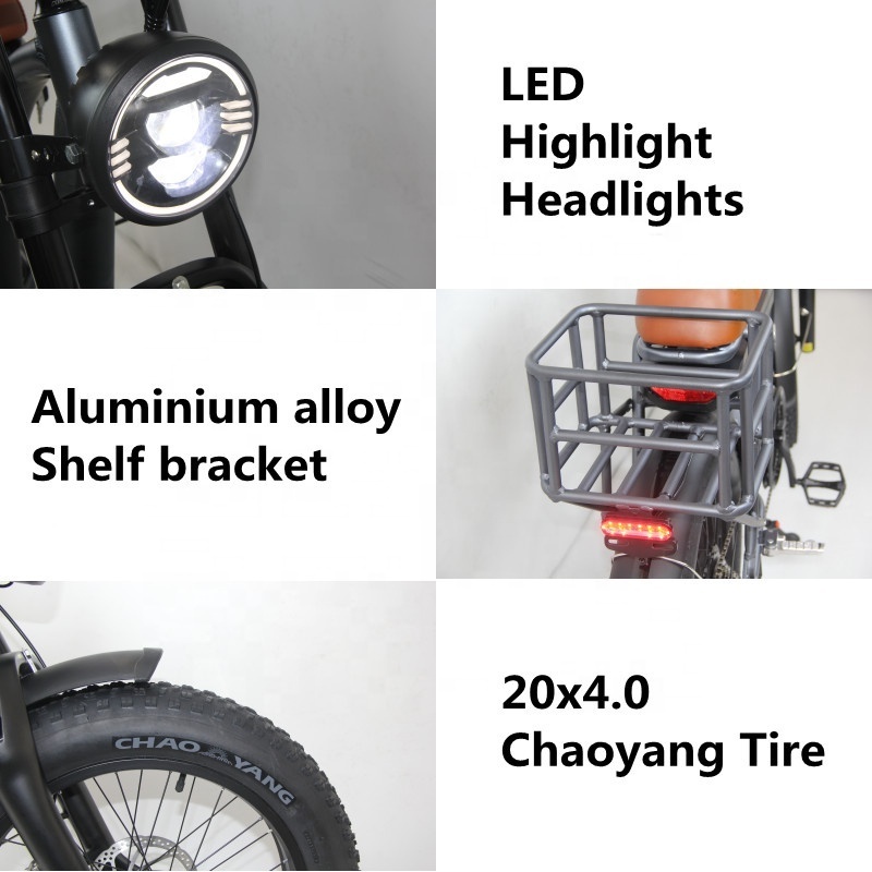 Smlro Retro Electric Bike 48V 1000W 2000W Dual Motor 18AH 7 Speed 20inch Fat tire Snow Bike Bicycle Cargo ebike For Adult Man