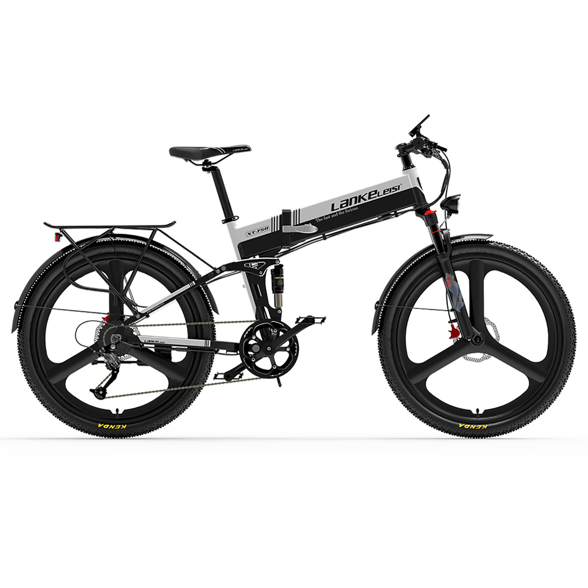 LANKELEISI 27-speed mountain bike 1000w folding electric bike XT750 Sport  14.5ah  ebike 26 inch fat tire  electric bicycle