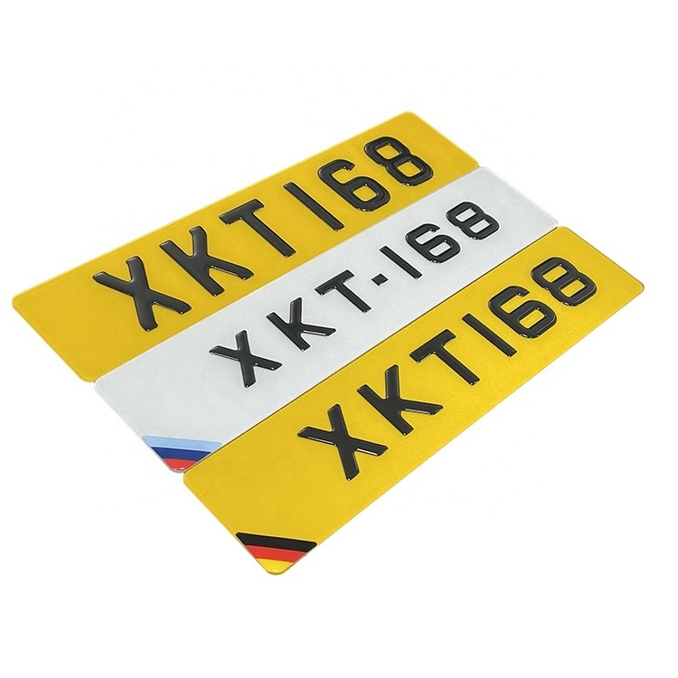 50mm Metro 3D Gel Number Plates and Metro Black 4D Number Plates