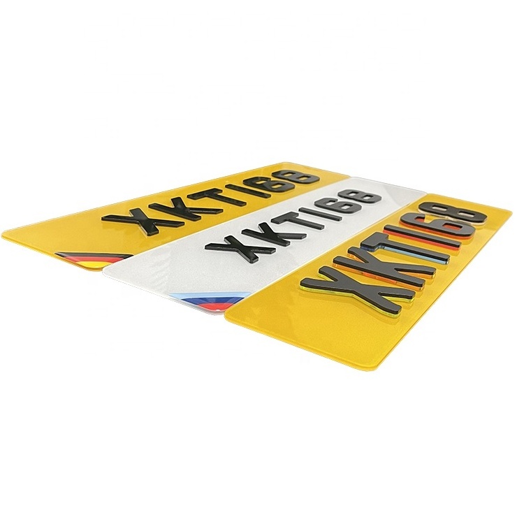 50mm Metro 3D Gel Number Plates and Metro Black 4D Number Plates