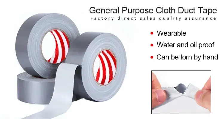 Adhesive Fabric 50Mm Waterproof Single Sided Seal Heavy Duty 27Mesh Manufacture Cloth Duct Tape